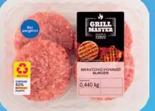 Tesco Grill Master bravčovo-hovädzí burger