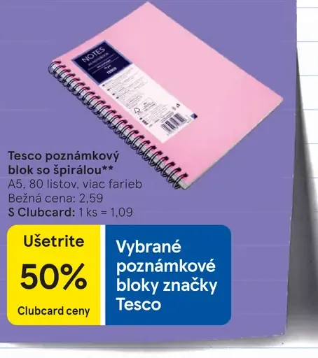 Tesco Poznámkový blok so špirálou