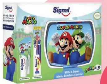 Super Mario obedový box so zubnou kefkou a pastou