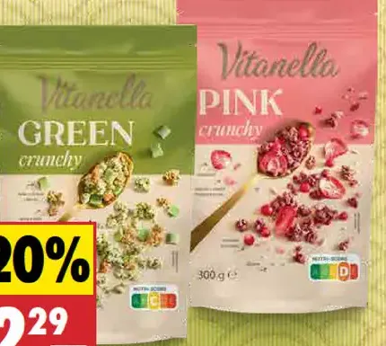 Vitanella Granola crunchy green/pink