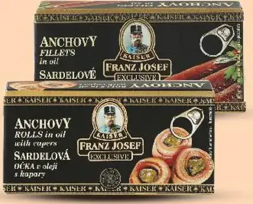 Franz Josef sardelové filety v oleji alebo sardelové očká v oleji s kaparami