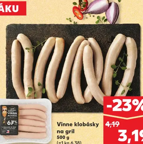 Vinne klobásky na gril