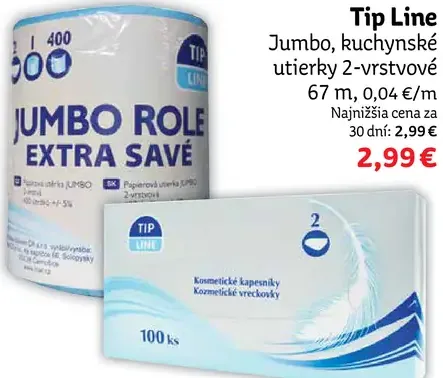 Tip Line hygienické vreckovky