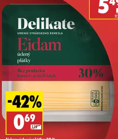 Delikate Eidam údený plátky