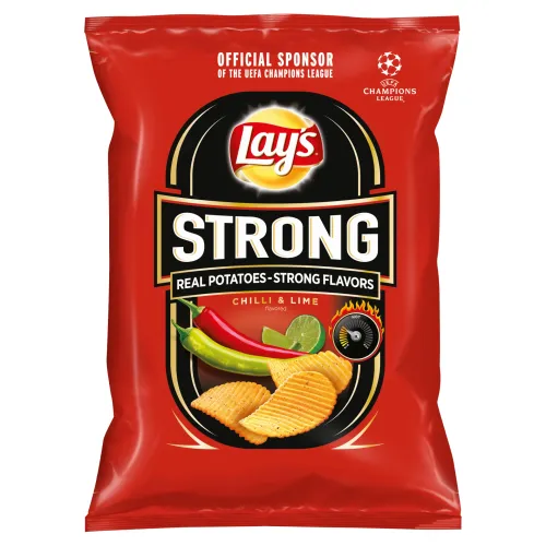 Lay's Strong Vyprážané zemiakové lupienky s príchuťou chilli a limetky