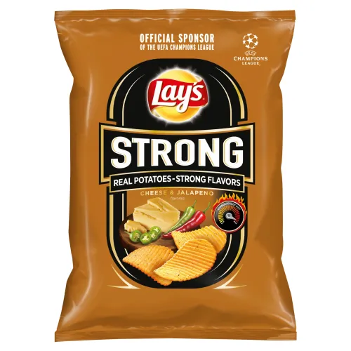 Lay's Strong Vyprážané zemiakové lupienky s príchuťou syra a pikantných papričiek