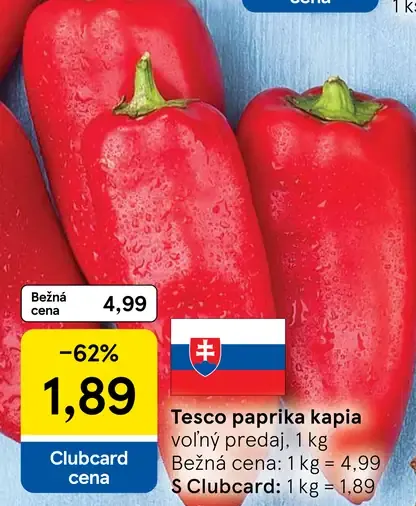 Tesco paprika kápia