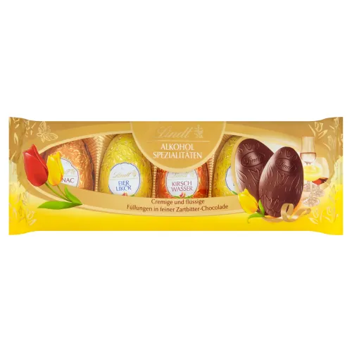 Lindt Horká čokoláda plnená rôznym alkoholom