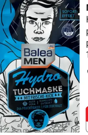 Balea Men Hydro pánska textilná pleťová maska