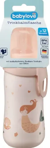 Babylove detská fľaša na pitie so silikónovou slamkou