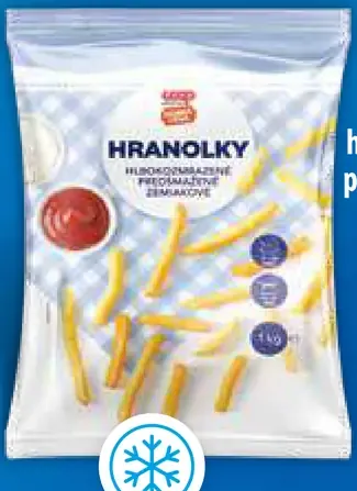 Hranolky hlboko zmrazené, predsmážané