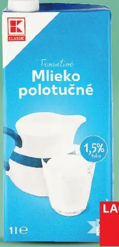 K-Classic Mlieko polotučné 1,5 %