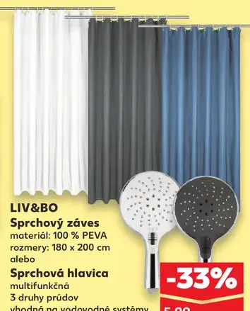 LIV&BO Sprchový záves alebo Sprchová Hlavica