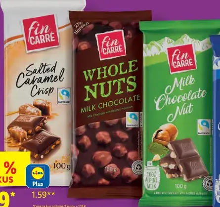 Fin Carré mliečna čokoláda s hrozienkami a orieškami