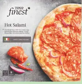 Tesco Finest Hot Salami pizza