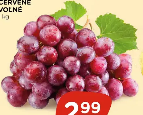 Hrozno červené voľné