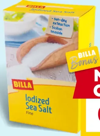 BILLA morská soľ jemná hrubozrnná