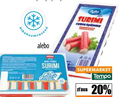 Surimi rybie tyčinky hlbokozmrazené