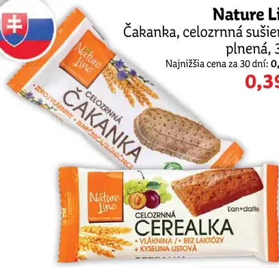 Nature Line čakaná, celozrnná sušienka plnená