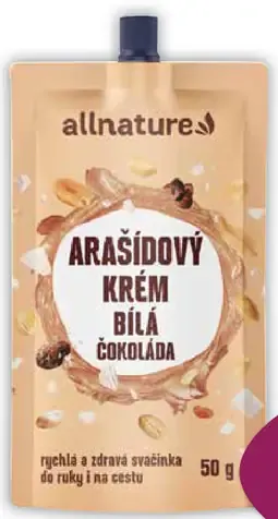 Allnature arašídový krém biela čokoláda