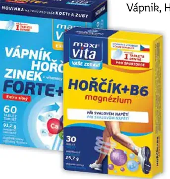 Maxi Vita Vapník, Horčík, Zinok