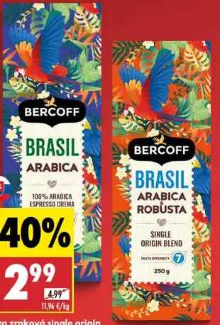 Bercoff Brasil Arabica zrnková káva