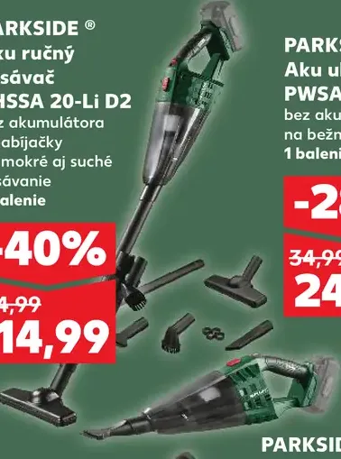 Parkside Aku ručný vysávač
