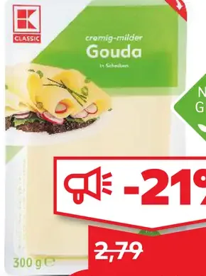 K-Classic Gouda plátky 48%