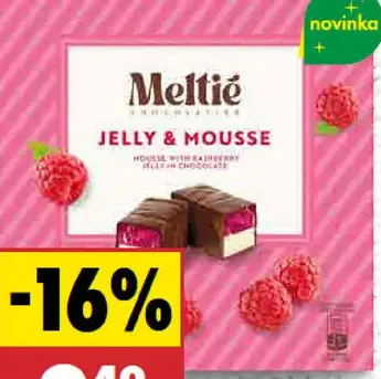 Meltie Mousse so želé v čokoláde malina/pomaranč