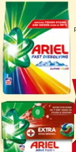 Ariel prací prášok, pracie tablety