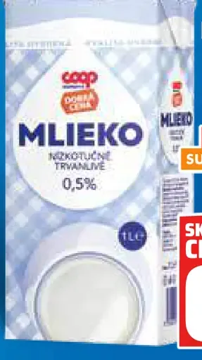 Mlieko nízkotučné 0.5%