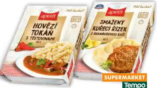 Snazzy alebo vypražaný kurací rezeň alebo hovädzí tokáň s cestovinami