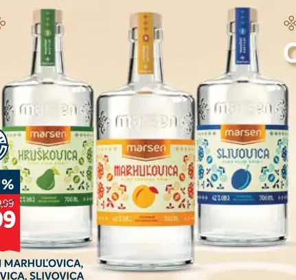 Marsen Marhuľovica, Hruškovica, Slivovica