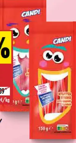 Candi Želé cukríky kyslé pásiky/pelendreky