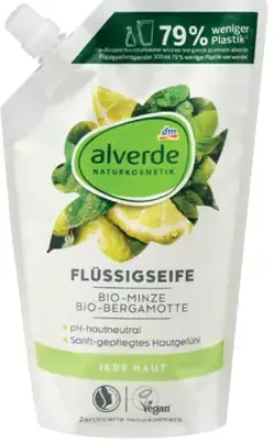 Alverde NATURKOSMETIK tekuté mydlo na ruky náhradná náplň