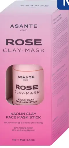 Asante club Rose ílová pleťová maska v tyčinke