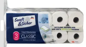 Sanft&Sicher CLASSIC 3-vrstvový toaletný papier