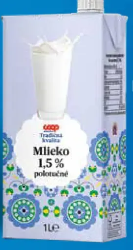 Tradičná kvalita Mlieko polotučné 1,5%