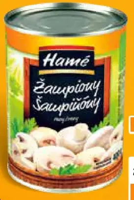 Hamé šampiňóny krájané