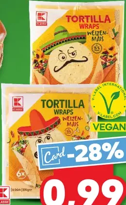 K-Classic Tortilla wraps pšenično-kukuričná