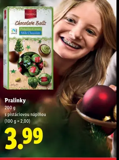 Favorina Pralinky s pistáciovou náplňou