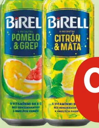 Birell ochutené nealkoholické pivo pomelo a grep, citrón a mäta plechovka