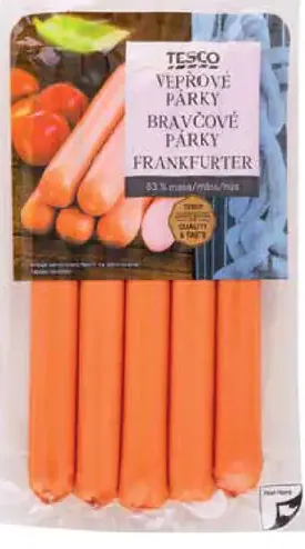 Tesco bravčové párky