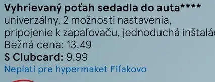 Vyhrievaný poťah sedadla do auta