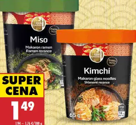 Asia Flavours Instantné rezance Kimchi/Miso