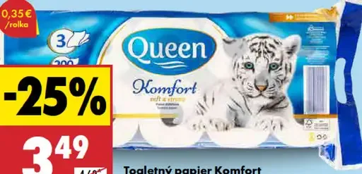 Queen Komfort toaletný papier 3-vrstvový