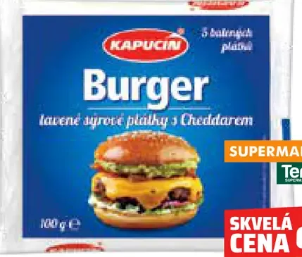 Kapucín Syr plátkový Burger s Cheddarom