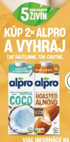 Alpro rastlinný nápoj 2 druhy