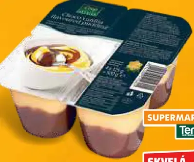Kakaový puding s polevou s vanilkovou arómou
