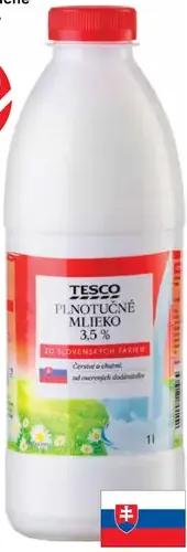 Tesco plnotučné mlieko 3,5 %